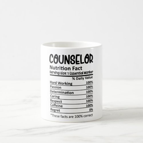 Counselor Nutrition Facts School Counseling Gift Coffee Mug