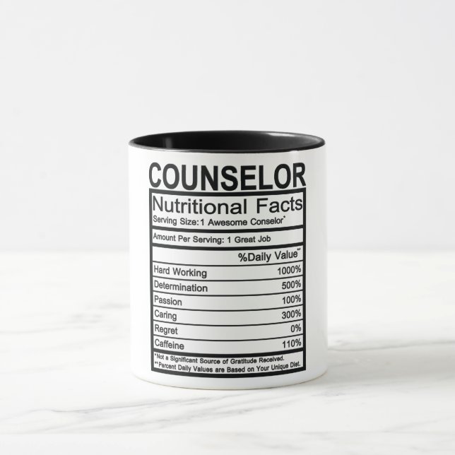 Counselor Nutritional Facts Mug (Center)