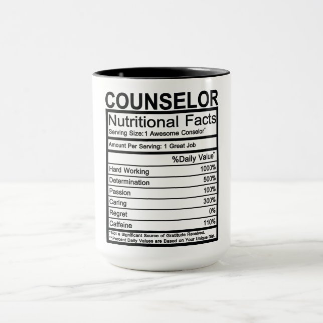 Counselor Nutritional Facts Mug (Center)