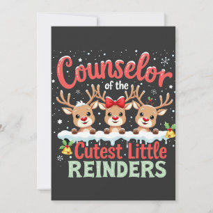 Counselor of the Cutest Little Reindeers Christmas Holiday Card