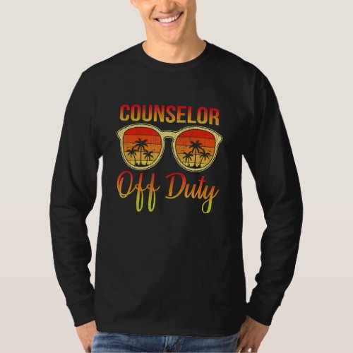 Counselor Off Duty Retro Summer Sunglasses Beach S T_Shirt