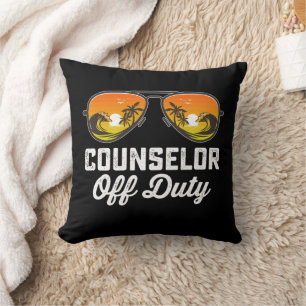 Counselor Off Duty Sunglasses Last Day Of School Throw Pillow