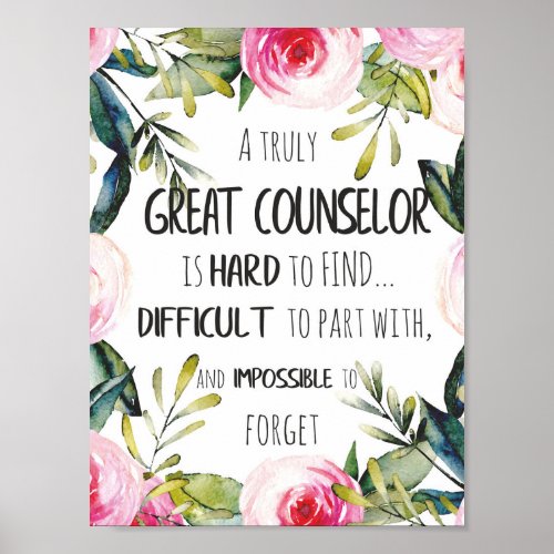 Counselor Office Decor Typography Graduation Gift