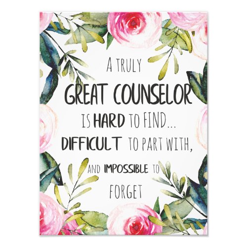 Counselor Office Decor Typography Graduation Gift Photo Print