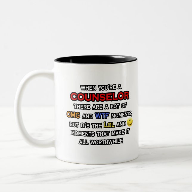 Counselor ... OMG WTF LOL Two-Tone Coffee Mug (Left)