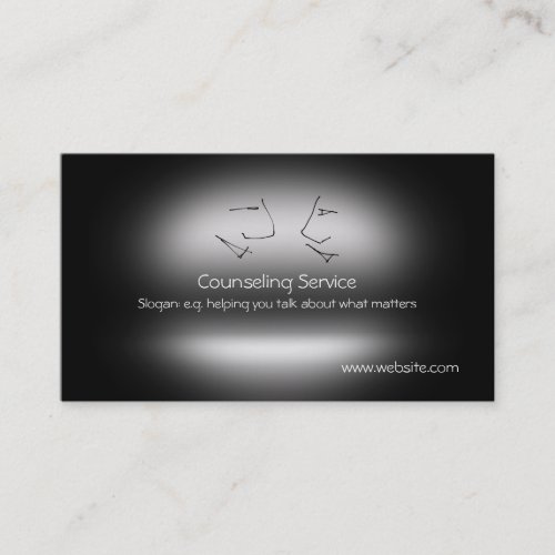 Counselor or Therapist Talking Heads logo Business Card