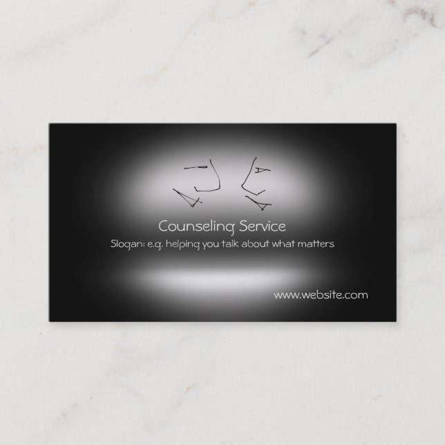Counselor or Therapist, Talking Heads logo Business Card (Front)