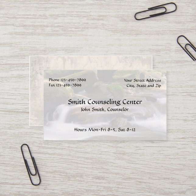 Counselor Psychologist Mental Health Business Card (Front/Back In Situ)