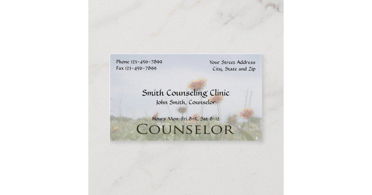 Counselor Psychologist Mental Health Business Card Zazzle