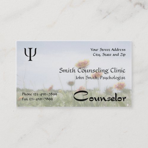 Counselor Psychologist Mental Health Business Card
