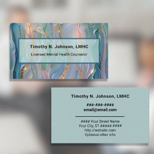 Counselor Psychologist Opal Color Strands Green Business Card