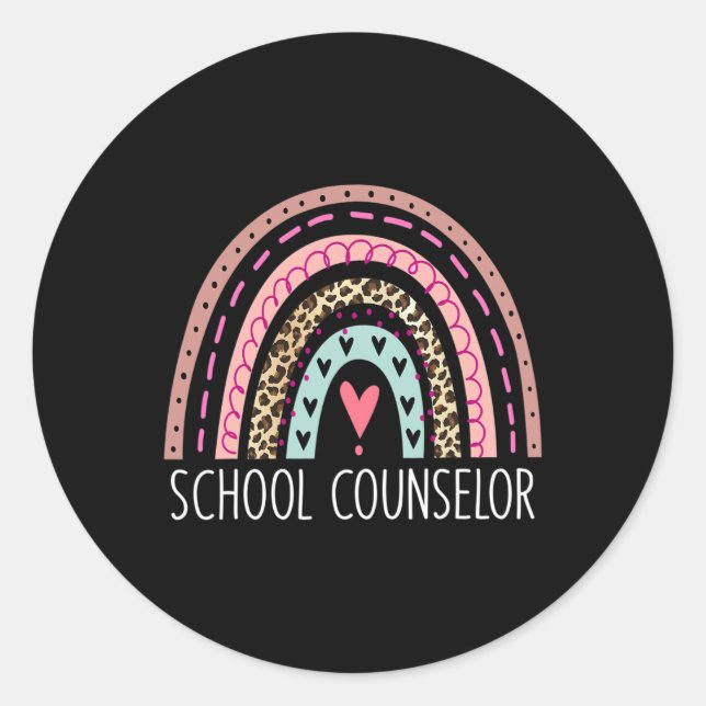 Counselor Rainbow Counseling Back To School  Classic Round Sticker (Front)