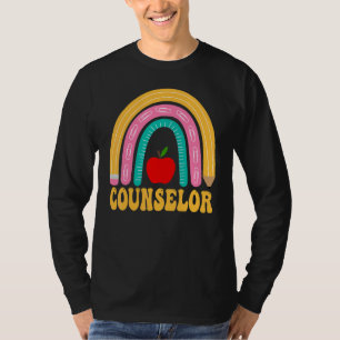 Counselor Rainbow Pencil Women Back To School Appr T-Shirt