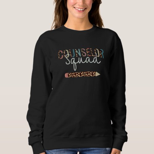 Counselor Squad Back To School Leopard For School  Sweatshirt