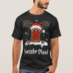 Counselor Squad Xmas Reindeer Santa Hat Christmas T-Shirt