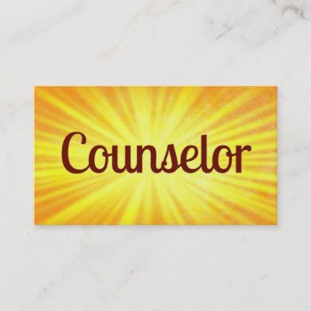 Counselor Sunshine Business Card by businessCardsRUs at Zazzle