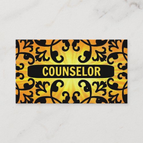 Counselor Sunshine Damask Business Card