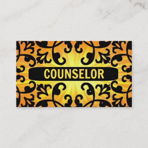 Customizable Counselor Sunshine Damask Business Card