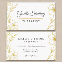 Counselor Wellness Floral Minimalist Elegant Business Card