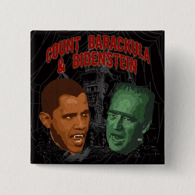 Count Barackula & Bidenstein Pinback Button (Front)