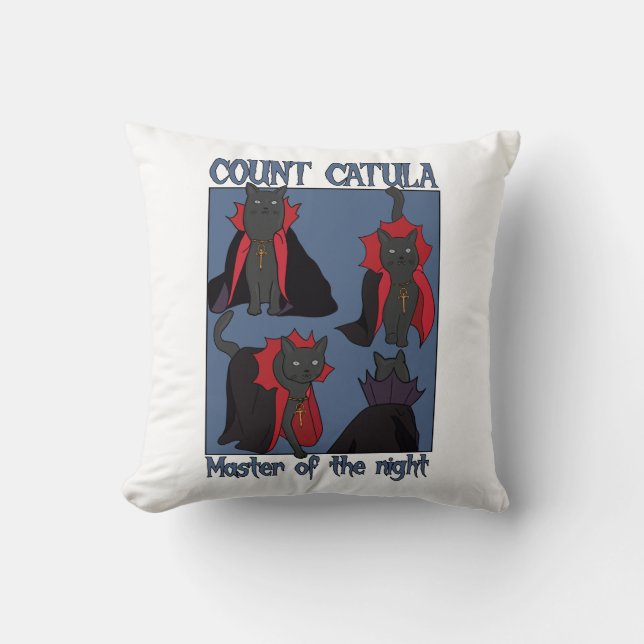 Count Catula Master of the Night Throw Pillow (Front)