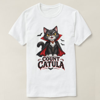Count Catula Vampire Cat Halloween Spooky Gothic T-Shirt