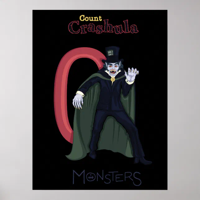 Count Crashula in Red Numbers (monsters series) Poster | Zazzle