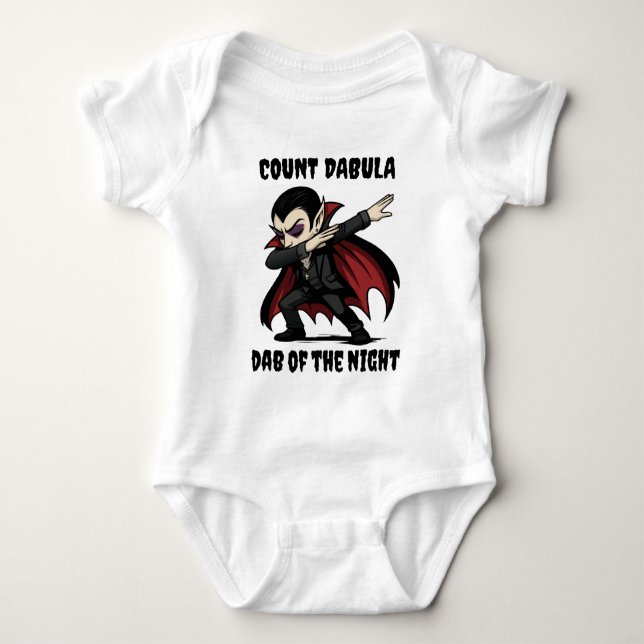 Count Dabula dabs through the night Baby Bodysuit (Front)