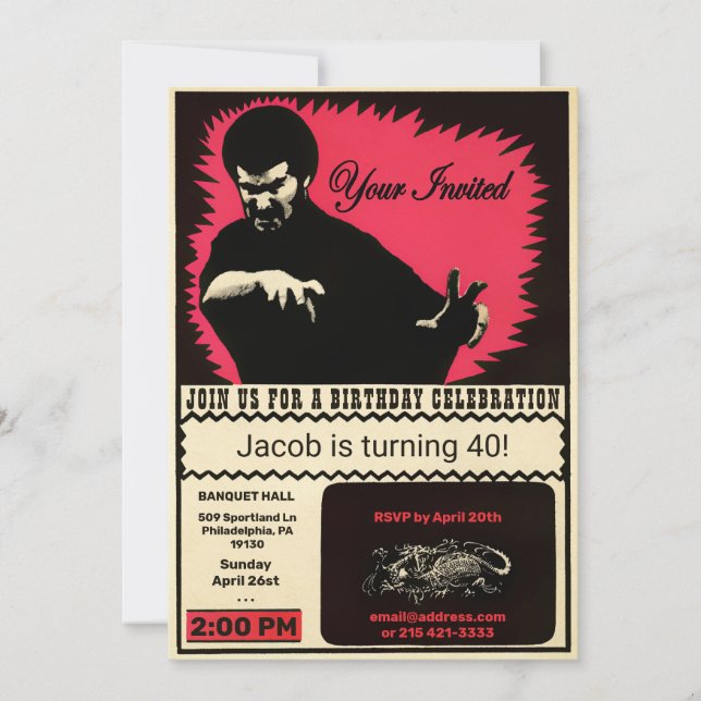 Count Dante Style Customizable Invitation (Front)