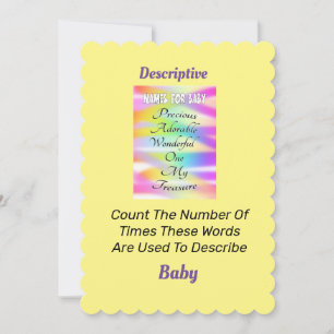 Count Descriptive Names For Baby Shower Game