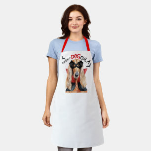Count DOGcula Afghan Hound Dog Funny Halloween Apron