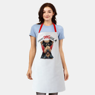 Count DOGcula Airedale Terrier Funny Halloween Apron