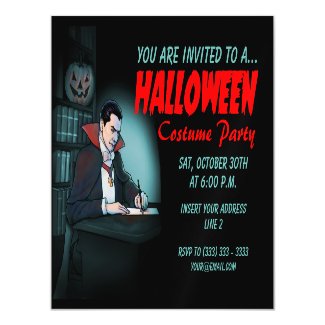 Count Dracula Halloween Party Magnetic Card