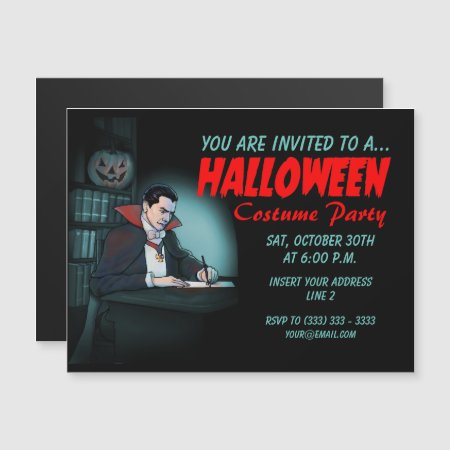 Count Dracula Halloween Party Magnetic Invitation