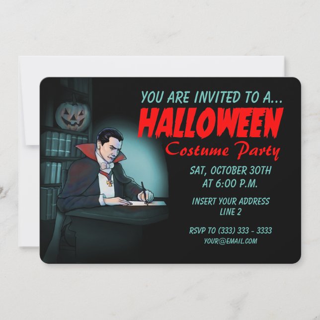 Count Dracula Invites for Halloween Party (Front)