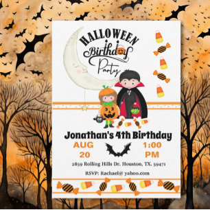 Count Dracula Kid's Birthday Halloween Invitation