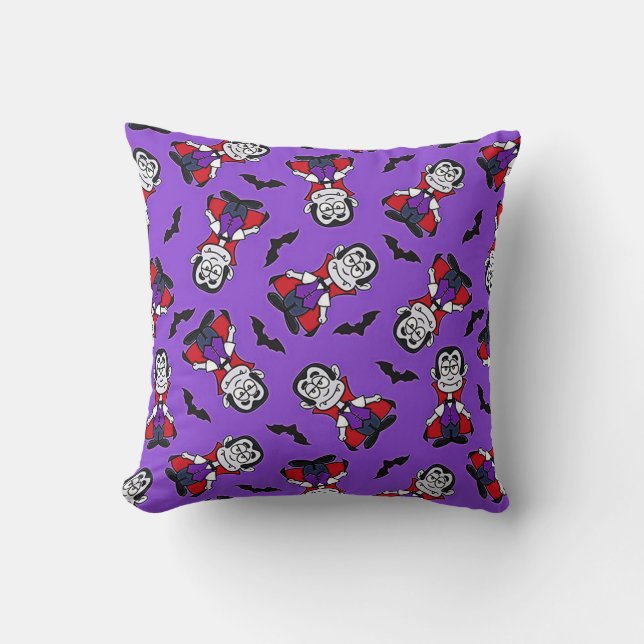 Count Dracula Pattern Throw Pillow (Front)