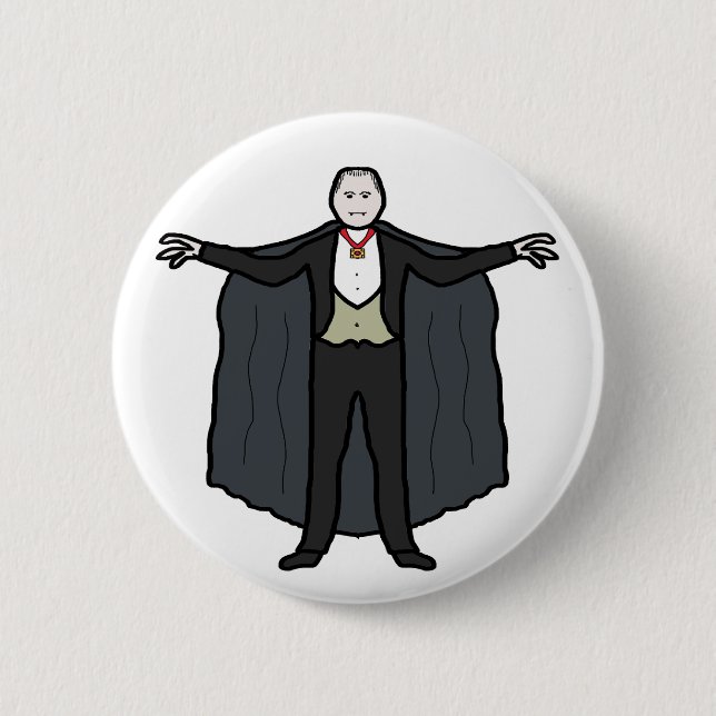 Count Dracula Vampire Button (Front)