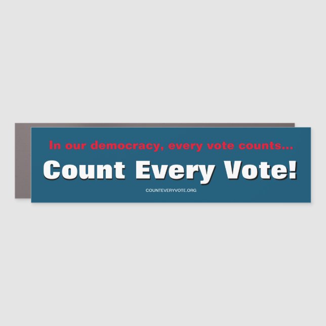 Count Every Vote 3" X 11" Car Magnet (Front)