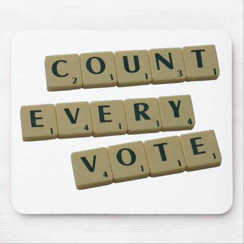 Count Every Vote Letter Tiles Mouse Pad