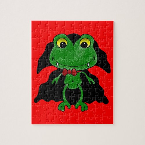 Count Frogula Cute Vampire Frog Jigsaw Puzzle