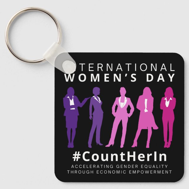 Count Her In International Women's Day Keychain (Front)