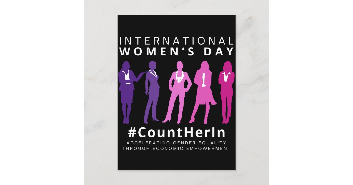 Count Her In International Women's Day Postcard | Zazzle