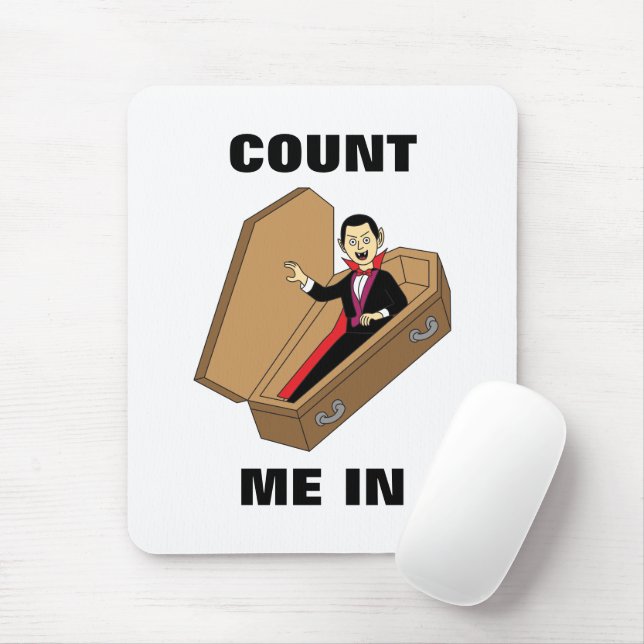 Count Me In Funny Halloween Vampire Pun Notebook Mouse Pad (With Mouse)