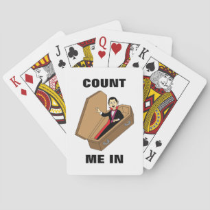Count Me In Funny Halloween Vampire Pun Poker Cards