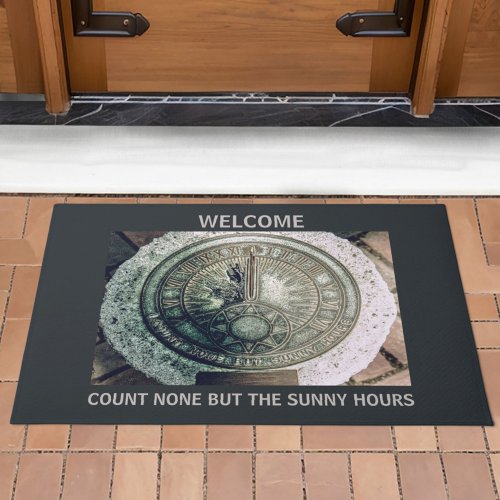 Count None But Sunny Hours Sundial Welcome Doormat