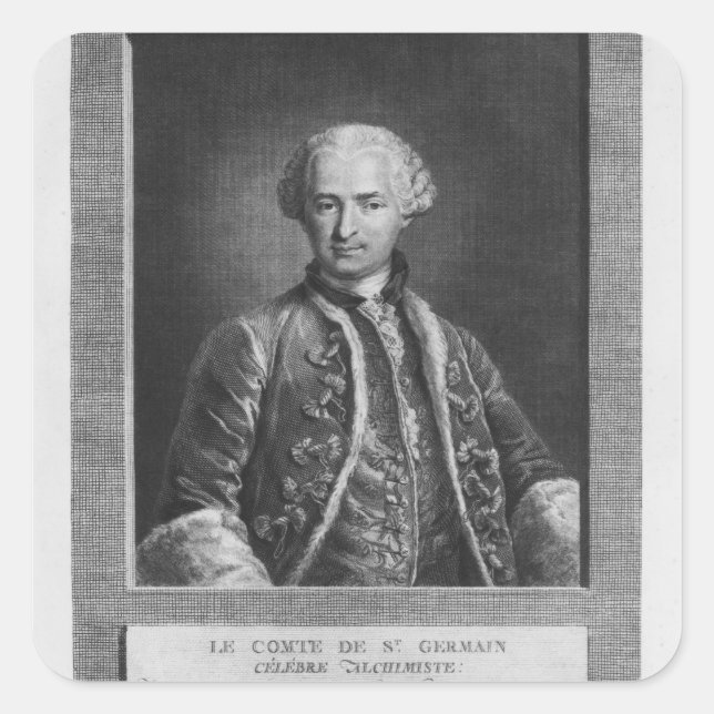 Count of St. Germain, famous alchemist, 1783 Square Sticker (Front)
