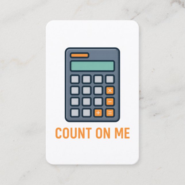 Count On Me – Stylish Calculator Design for Math Business Card (Front)
