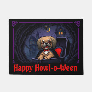 Count Pekingese Happy Howl-o-ween Doormat