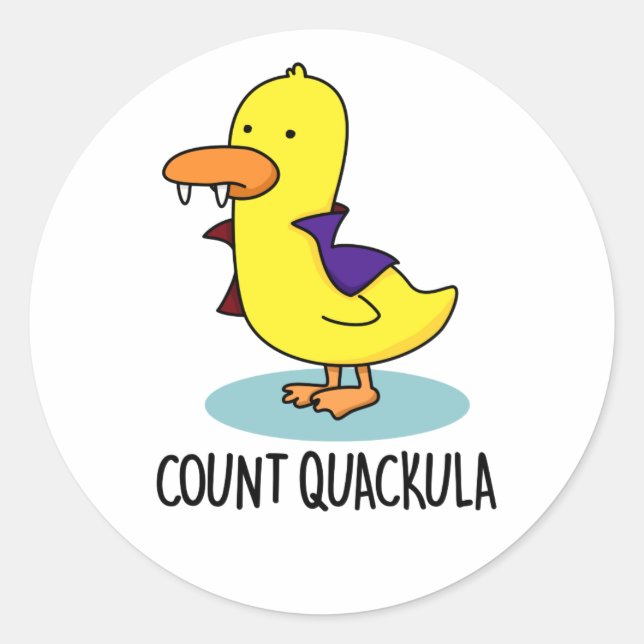 Count Quackula Funny Duck Pun Classic Round Sticker (Front)